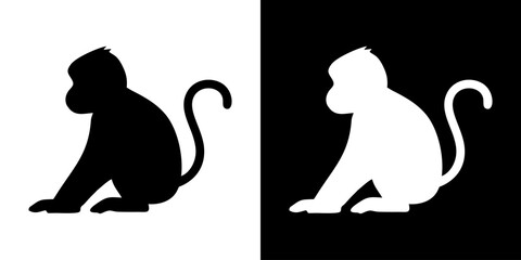 Monkey silhouette vector illustration 35