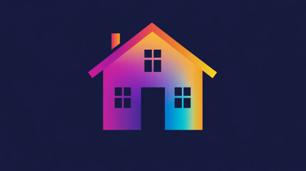 Naklejka premium Brightly colored home logo, ideal for brands in real estate, design, or home improvement