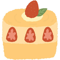 orange cake with strawberries 