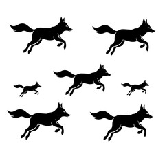 vector silhouettes of horses