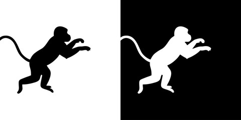 Monkey silhouette vector illustration 50