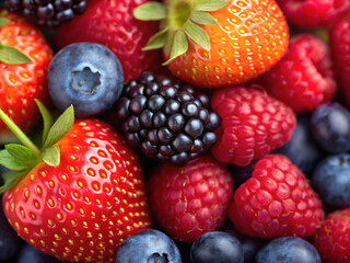 Fototapeta premium berries. fruit, berry, food, strawberry, raspberry, berries, blueberry, fresh, red, healthy, blackberry, raspberries, blueberries, sweet, isolated, strawberries, ripe, diet, dessert, organic, summer, 