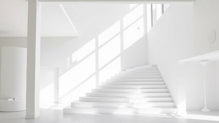 Obraz premium Landscape diagram of white geometric staircase