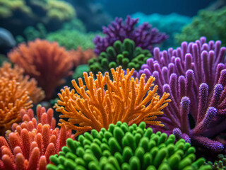 Fototapeta premium tropical coral reef. sea, underwater, coral, nature, anemone, ocean, flower, reef, plant, marine, water, fish, life, macro, flora, animal, chrysanthemum, aquarium, blue, garden, colorful, deep, tropic