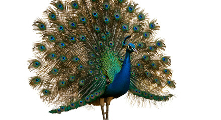 Peacock with Open Tail Feathers