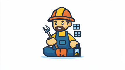 Vector logo symbolizing home maintenance and repair services, designed for related business branding