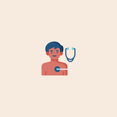 Stethoscope icon flat vector design. 