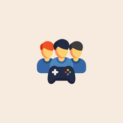 Video game icon flat vector design. 