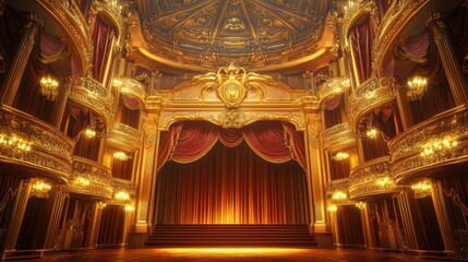 Obraz premium Golden Age Theatre: A Majestic Stage