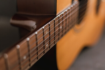 Classical wooden guitar strings.
