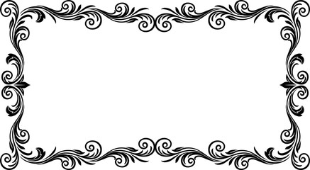 Filigree Heraldic Crest Motif Floral Pattern Frame