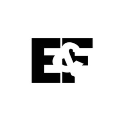 E and F letter monogram logo design