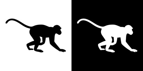 Monkey silhouette vector illustration 71
