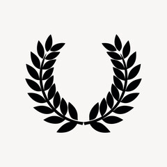 Elegant Laurel Badge Vector Silhouette for Certificates