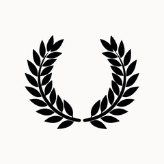 Classic Laurel Emblem Silhouette Vector for Awards
