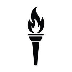 Torch Flame Silhouette Vector icon illustration