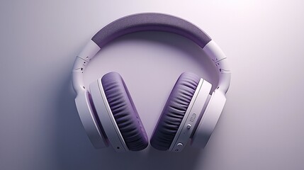 Purple and white headphones