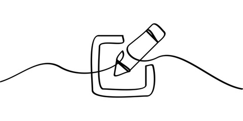 Obraz premium continuous line drawing pencil symbol. abstract line art illustration
