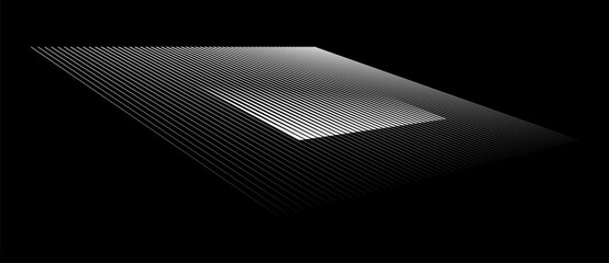 Square with lines, perspective view. Distorted  square optical illusion effect. Can be used as logo, icon, tattoo, design element.