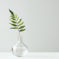 Fern Frond in Glass Vase: Minimalist Still Life