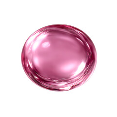 A single, translucent pink bubble is isolated against a plain white background