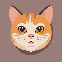 Fototapeta premium vector illustration of a cat face