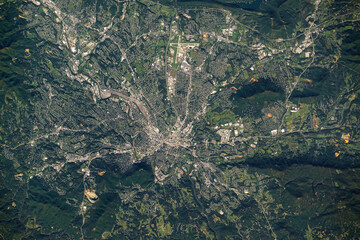 Aerial of Roanoke, Virginia