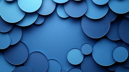 this is a picture of a blue background with circles of varying sizes