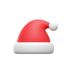 3D Santa hat isolated on white