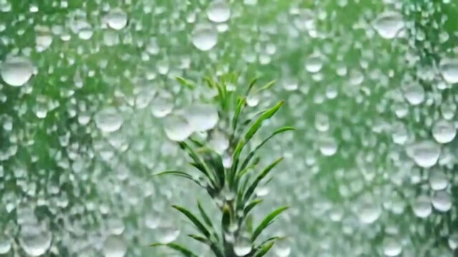 Rosemary branches with water drops fly up. Filmed is slow motion 1000 fps. High quality FullHD footage