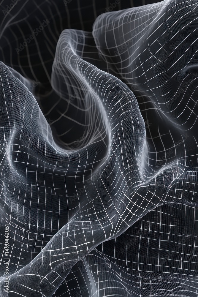 Aufkleber abstract gray and black mesh network background texture
