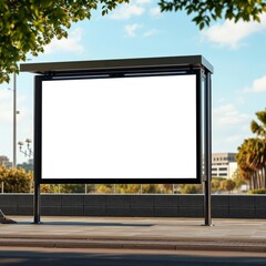 Mockup image of bus stop billboard screen posters and led light box for advertising billboard blank mockup display empty poster advertising