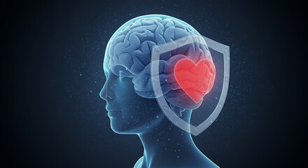 Obraz premium Brain protection concept illustration
