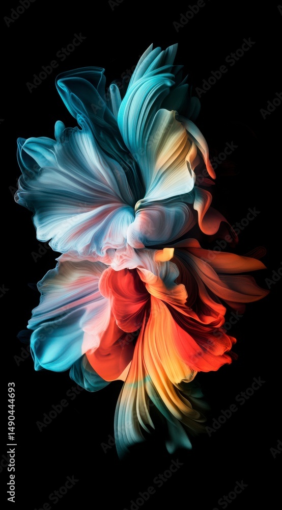 Aufkleber abstract colorful floral 3d rendering with swirling patterns and vibrant hues