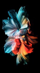 Obraz premium Abstract Colorful Floral 3D Rendering With Swirling Patterns And Vibrant Hues