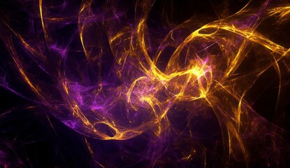 Abstract Glowing Golden And Purple Particle Background