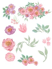set of flowers