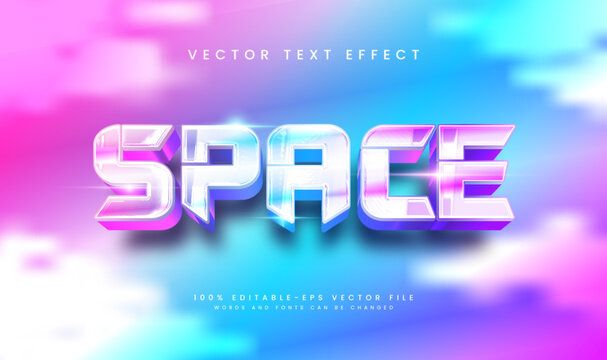 Colorful space editable vector text effect with modern concept.