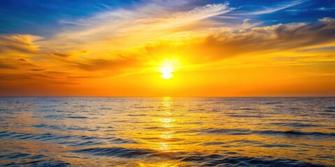 Obraz premium Gradient Sunset Over Ocean , gradient, yellow, gradient