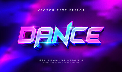 Fototapeta na wymiar Dance music editable text style effect. Suitable for night event posters.