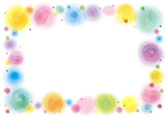 水彩風　丸　フレーム