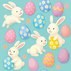 Obraz premium Bunny Background Print Design in Vector