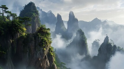 A Mountainous Landscape with Clouds