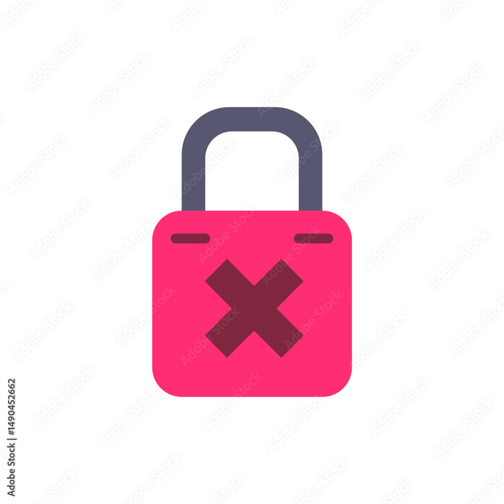 Poster vibrant access denied icon emphasizing security limitation with transparent background