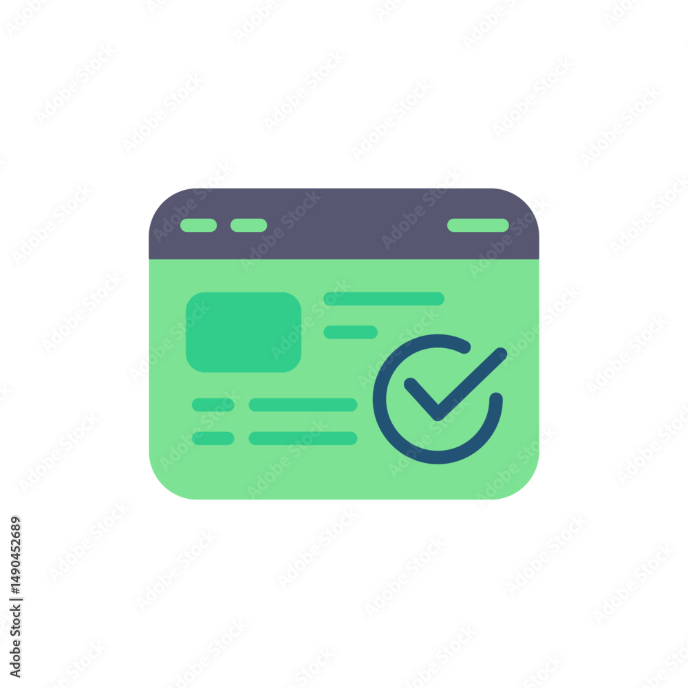 Poster website validation symbol displaying page compliance with accepted requirements
