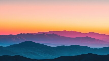 Obraz premium Golden sunset illuminates desert landscape with mountains and clouds in the background