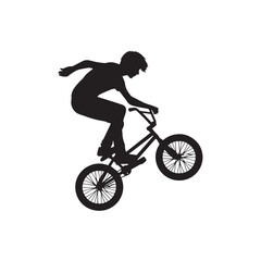 Fototapeta premium silhouette of a person playing bmx, editable vector image