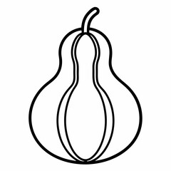 Ash Gourd outline icon on white background
