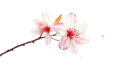 Isolated Watercolor Cherry with Leaf - Elegant Design Element