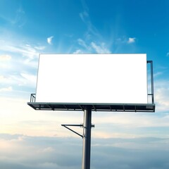 Highway sign on sky background billboard blank mockup display empty poster advertising